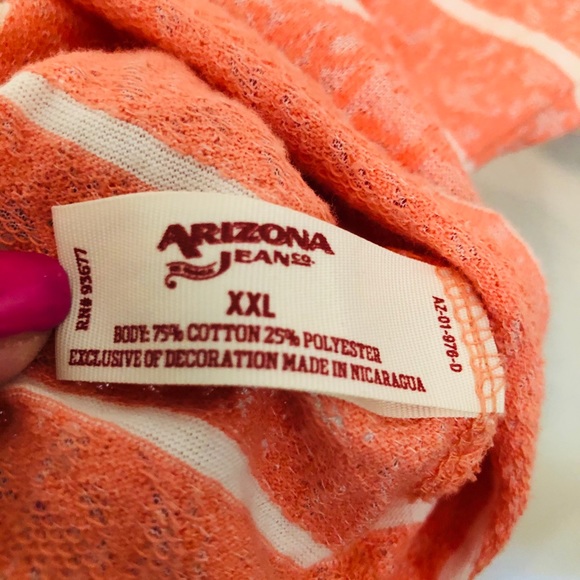 XXL CORAL LACY TOP TEE SHIRT BLOUSE LIGHTWEIGHT ARIZONA JEANS CO  RUNS LIKE A XL - Picture 4 of 5